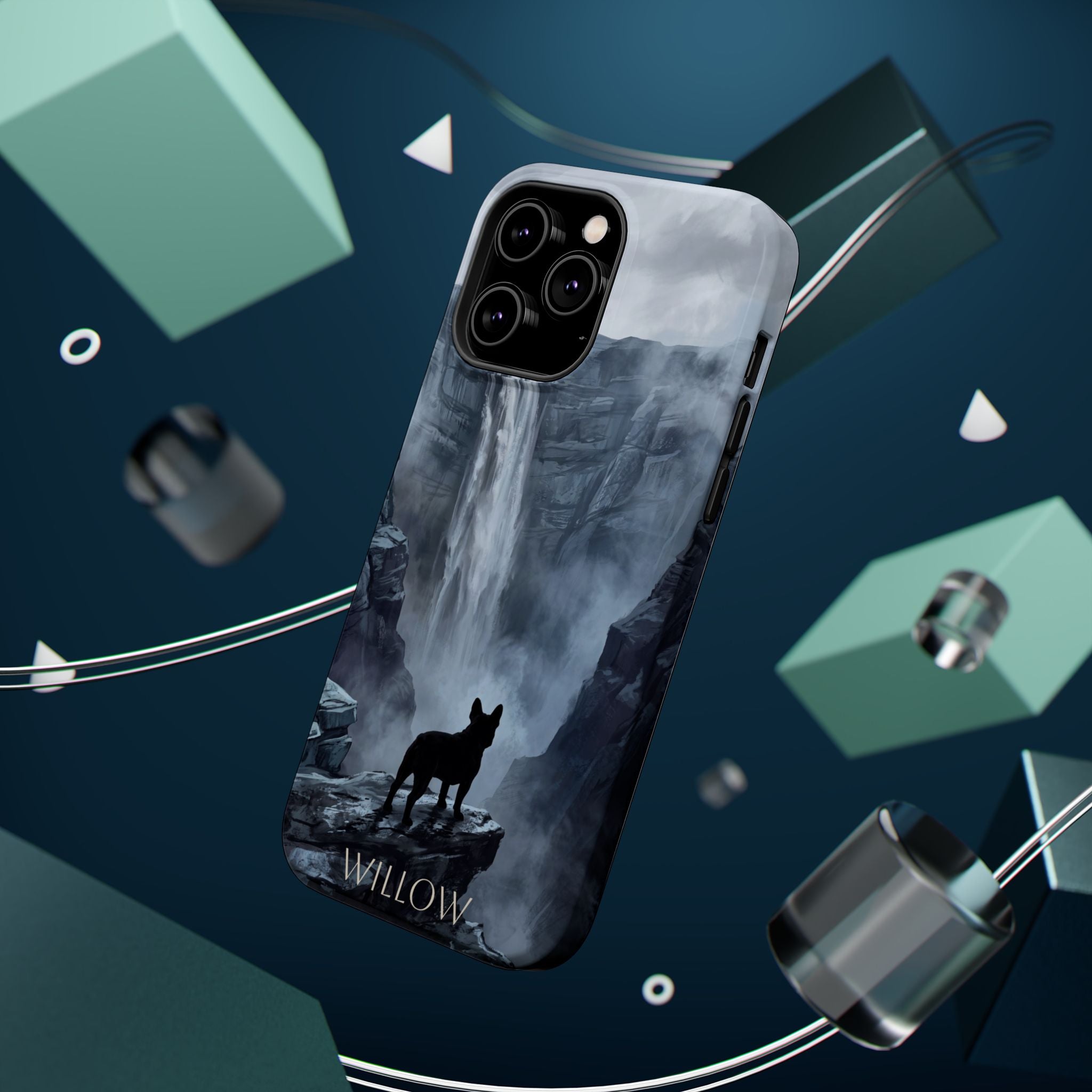 Personalized French Bulldog Misty Waterfall Phone Case — Wireless Charging Cover