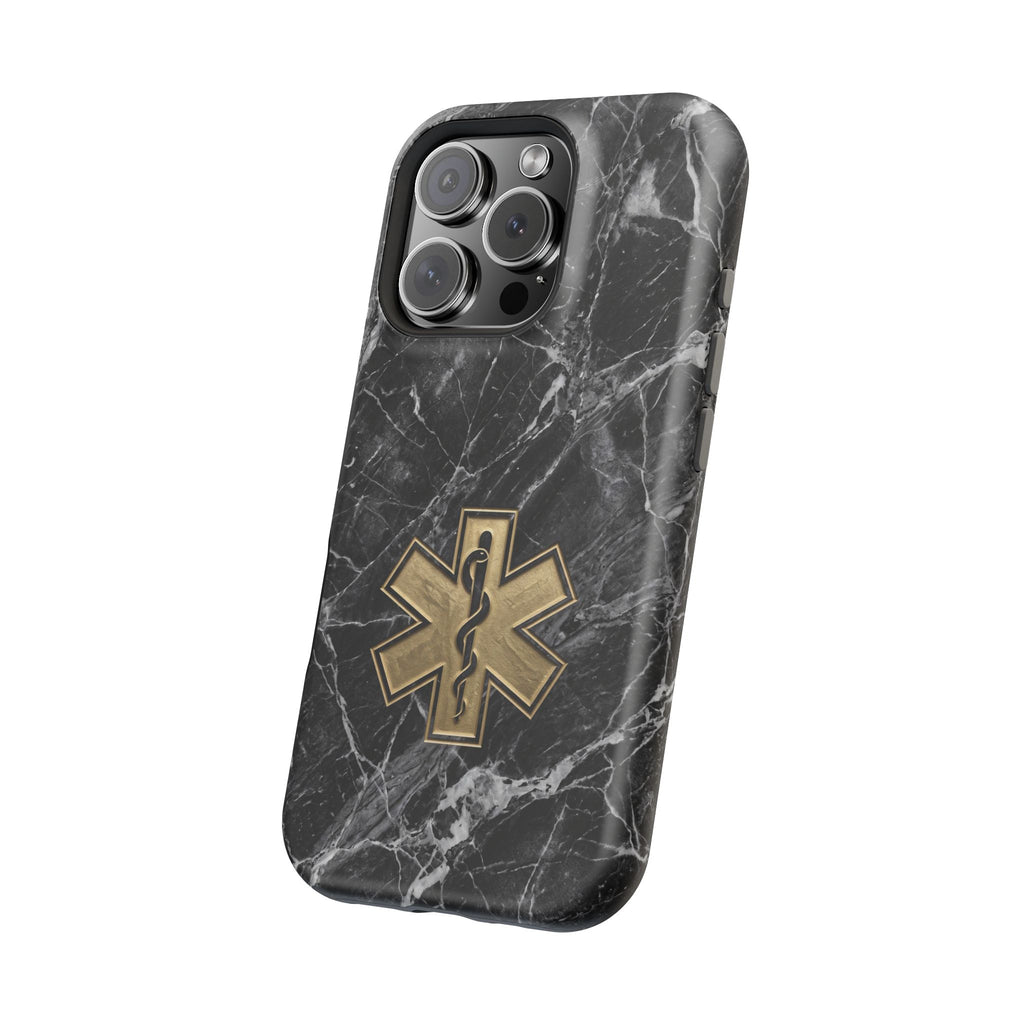 Paramedic/EMT Marble Phone Case — Magnetic Wireless Charging Cover