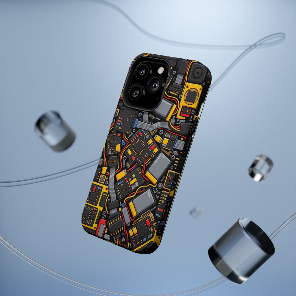 Voltage Board Phone Case — Yellow Circuit Wireless Charging Cover