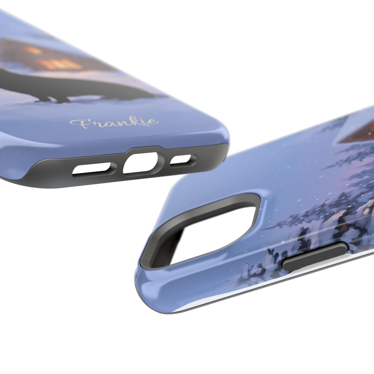 Personalized Dachshund Winter Cabin Phone Case — Wireless Charging Cover