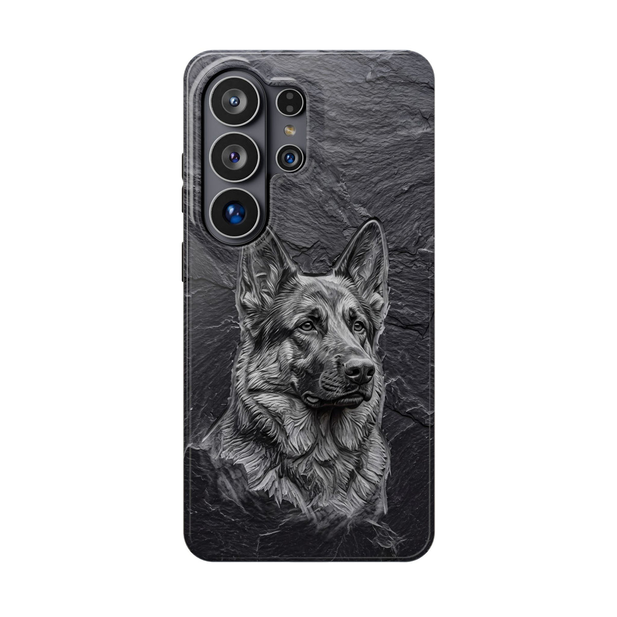 German Shepherd Phone Case | Carved Stone Art — Tough Magnetic Case with Wireless Charging