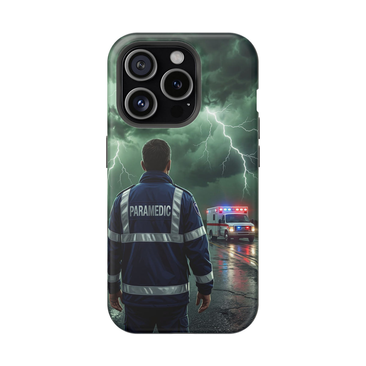 Paramedic Green Storm Phone Case — Magnetic Wireless Charging Cover