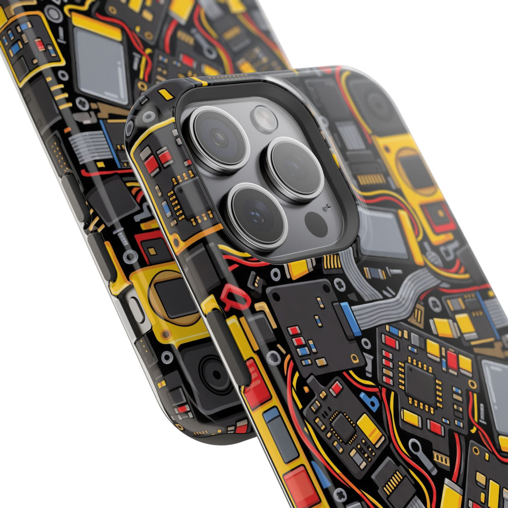 Voltage Board Phone Case — Yellow Circuit Wireless Charging Cover