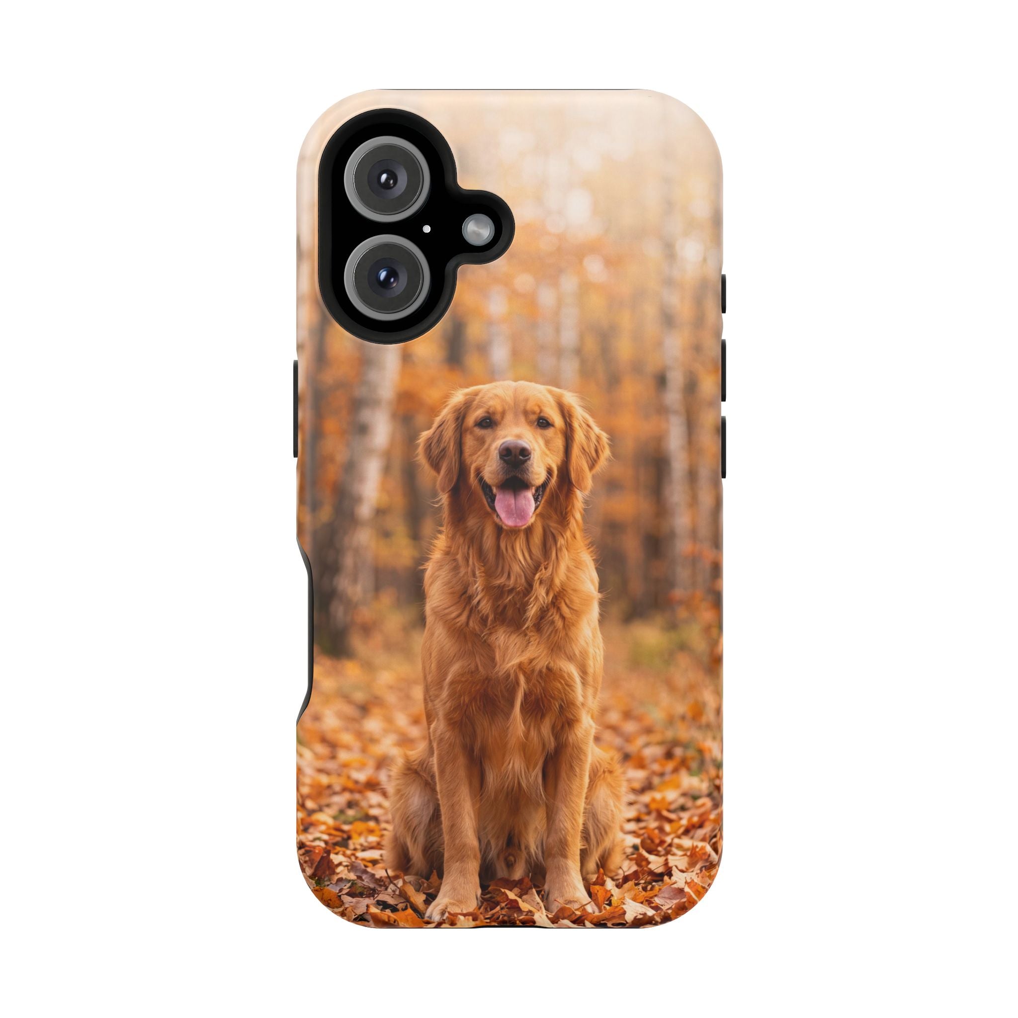Autumn Golden Retriever Phone Case — Impact-Resistant Wireless Charging Cover
