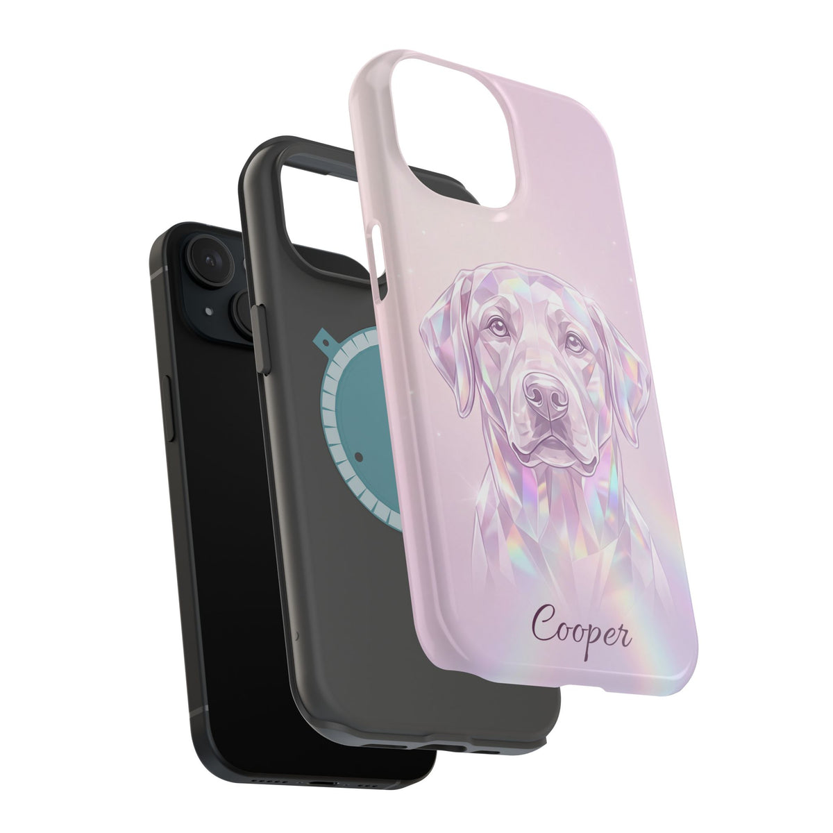 Personalized Crystal Prism Labrador Phone Case — Tough Magnetic Case with Wireless Charging