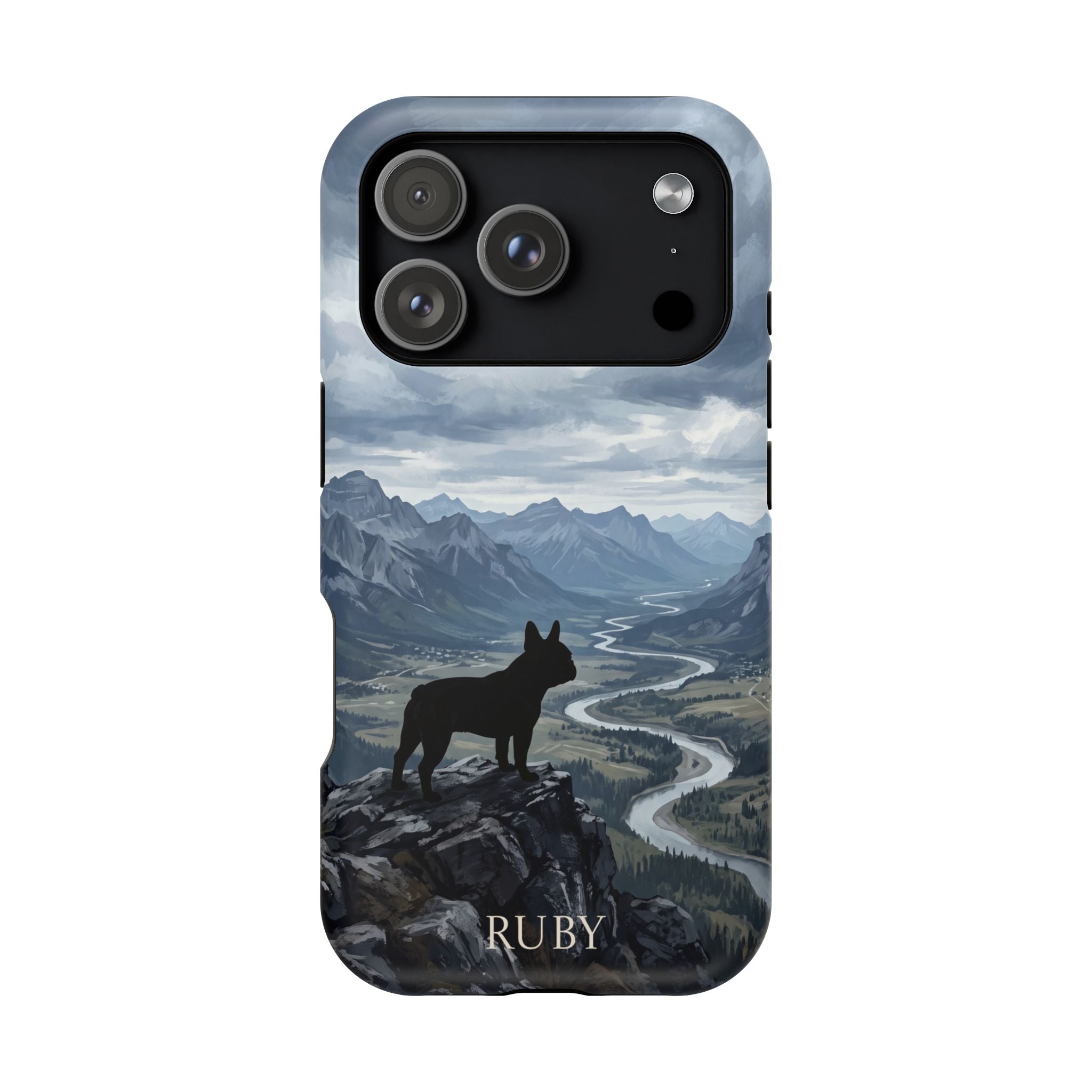 Personalized French Bulldog Mountain Valley Phone Case — Wireless Charging Cover