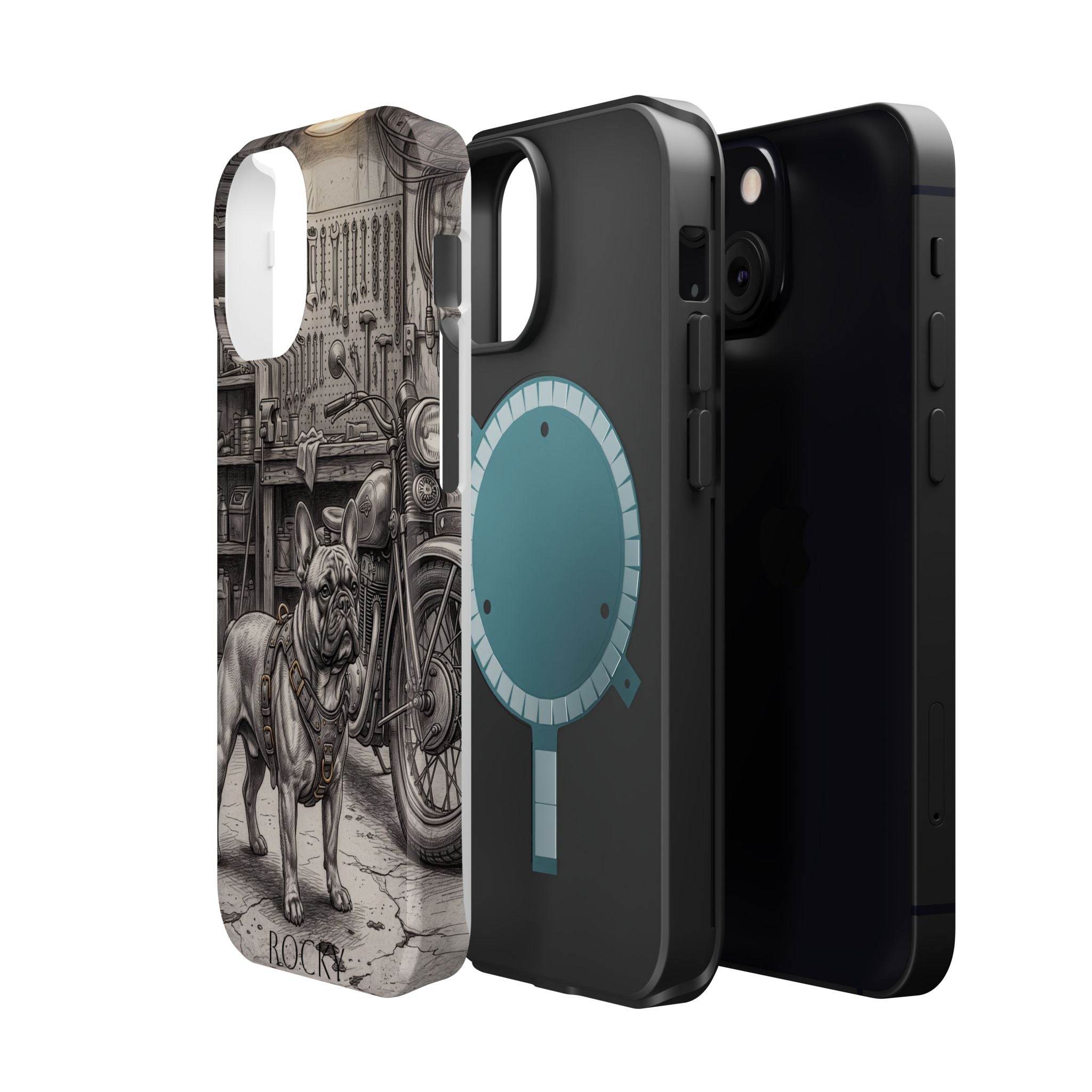Personalized French Bulldog Vintage Street Phone Case — Wireless Charging Cover