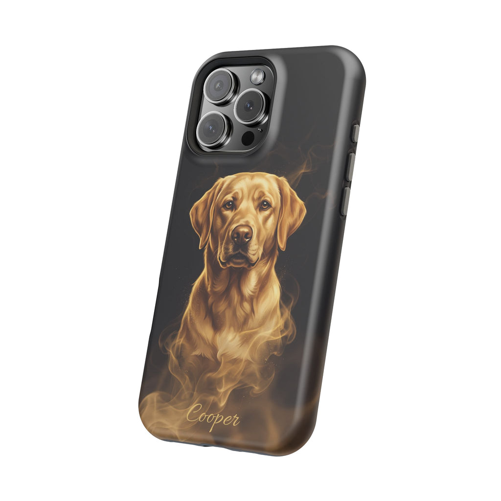 Personalized Gold Smoke Labrador Phone Case — Tough Magnetic Case with Wireless Charging