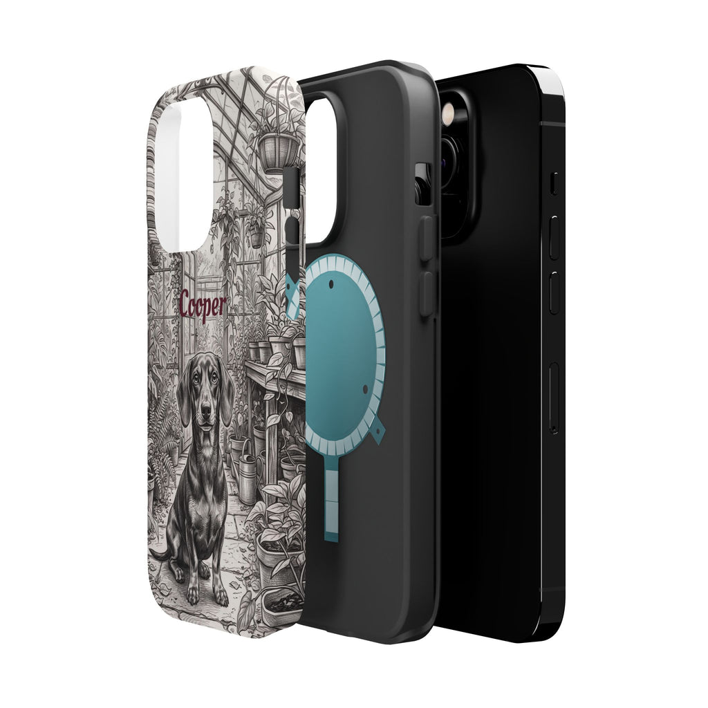 Personalized Dachshund Vintage Greenhouse Phone Case — Wireless Charging Cover
