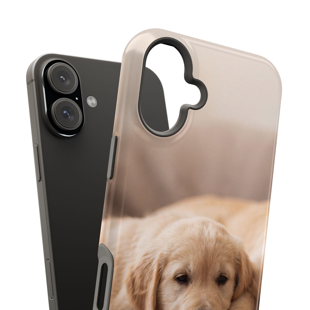 Golden Retriever Puppy Phone Case — Impact-Resistant Wireless Charging Cover