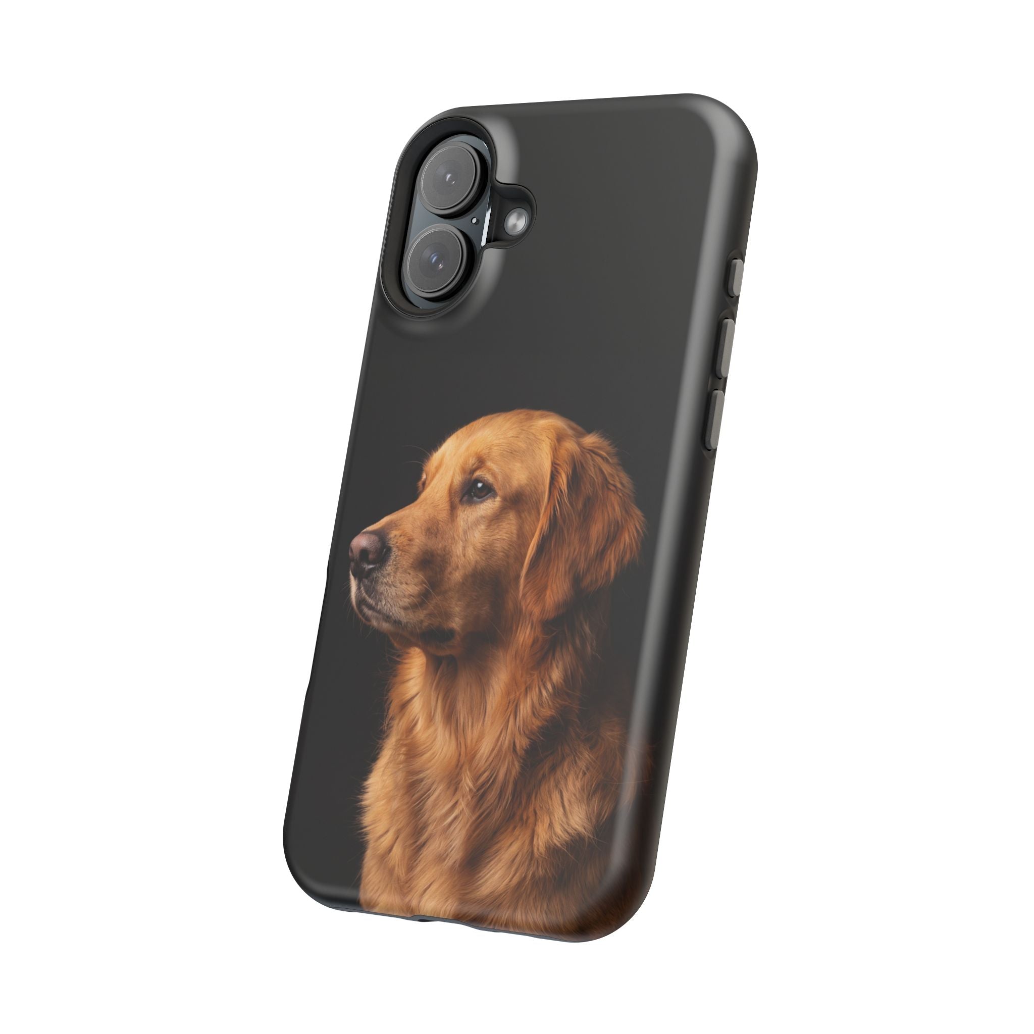 Golden Retriever Portrait Phone Case — Impact-Resistant Wireless Charging Cover