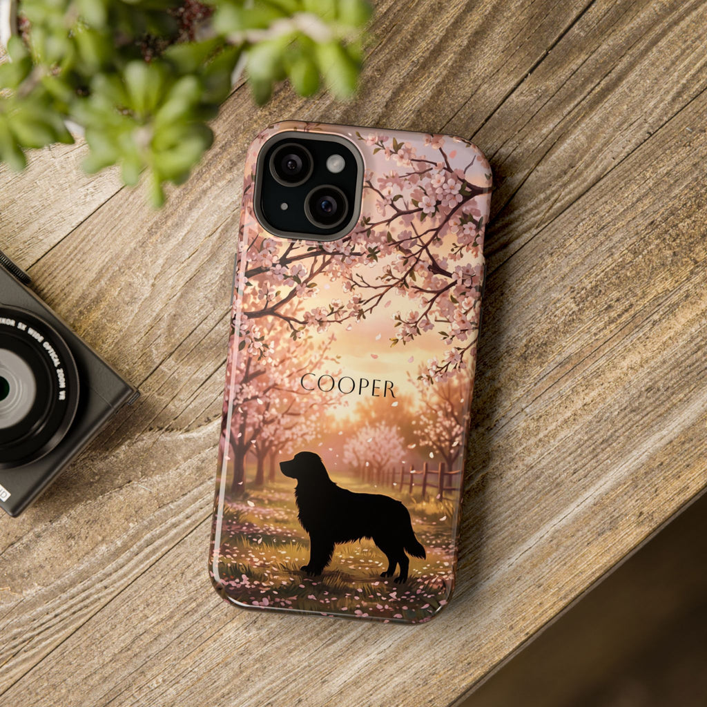 Personalized Golden Retriever Autumn Forest Phone Case — Wireless Charging Cover