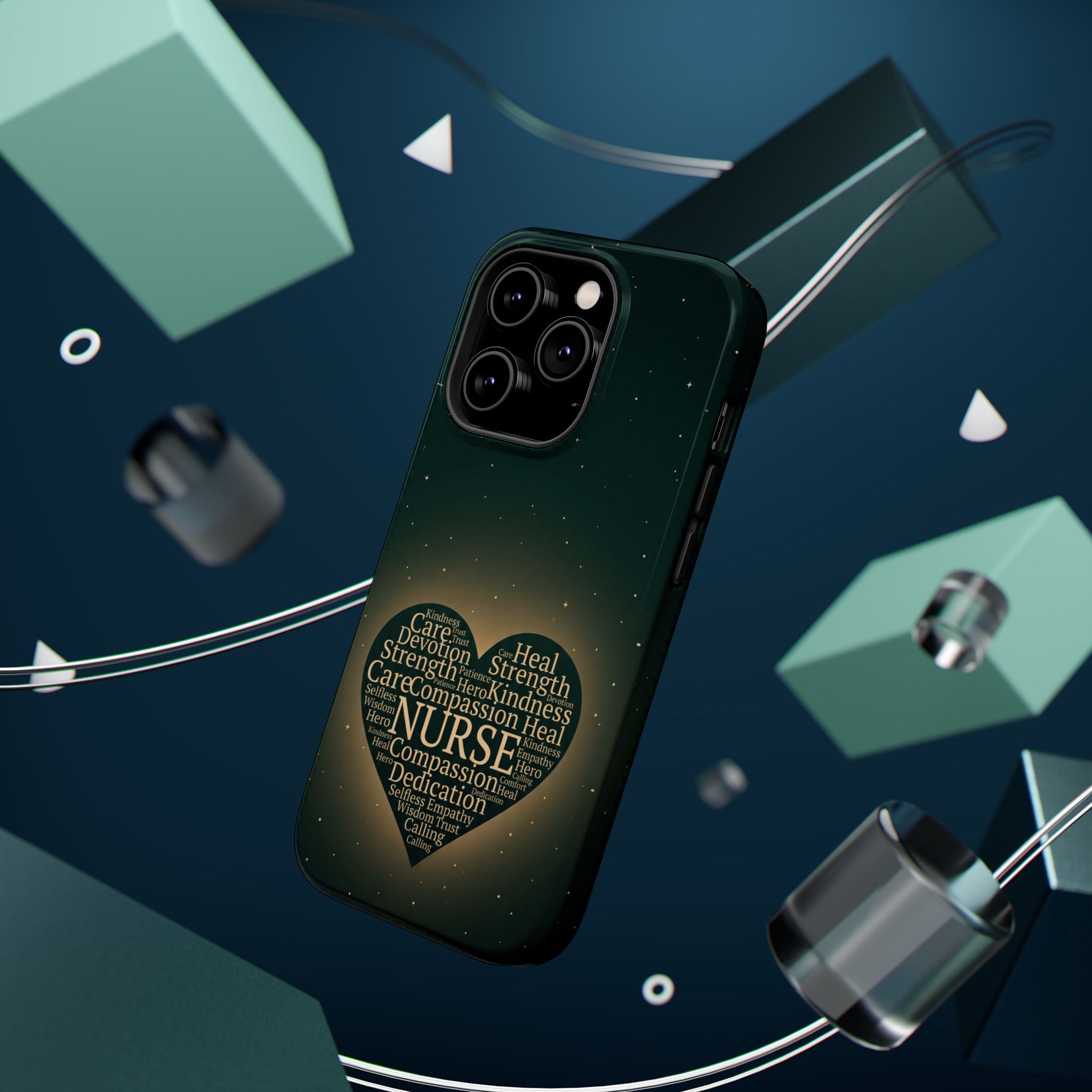 Nurse Heart Word and Art Phone Case — Impact-Resistant Wireless Charging Cover