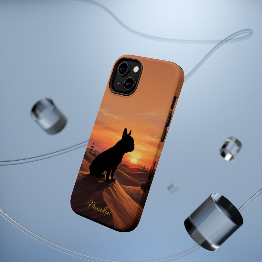 Personalized French Bulldog Desert Sunset Phone Case — Wireless Charging Cover