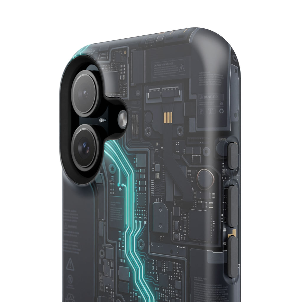 Cyan Bolt Electrician Phone Case — Electric Circuit Wireless Charging Cover