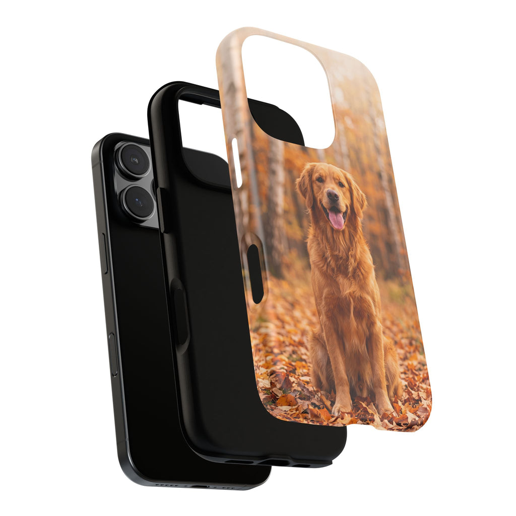Golden Retriever Autumn Forest Phone Case | Happy Dog in Fall Foliage | Samsung & iPhone