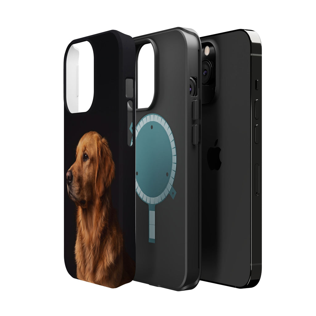 Golden Retriever Portrait Phone Case — Impact-Resistant Wireless Charging Cover