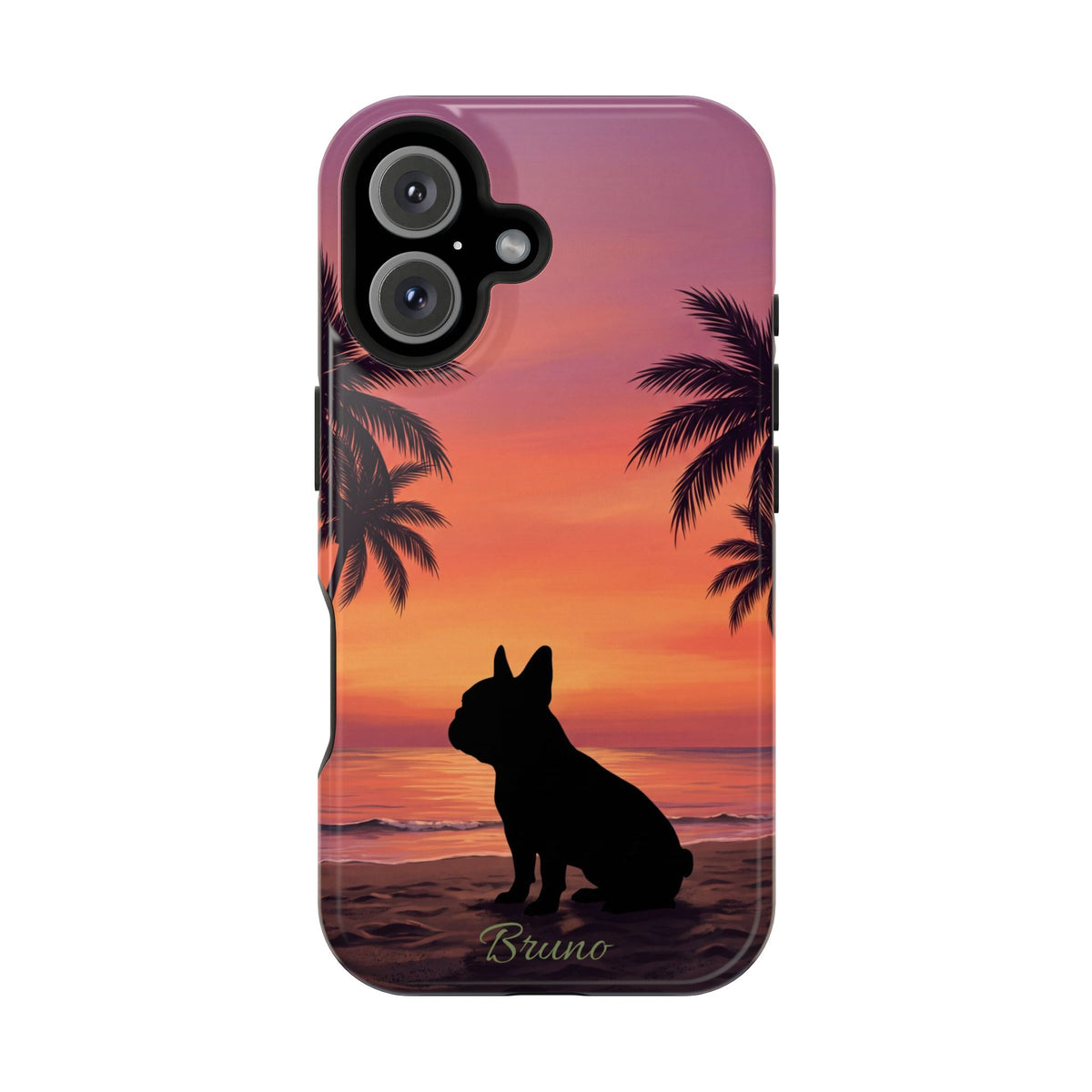 Personalized French Bulldog Tropical Beach Phone Case — Wireless Charging Cover