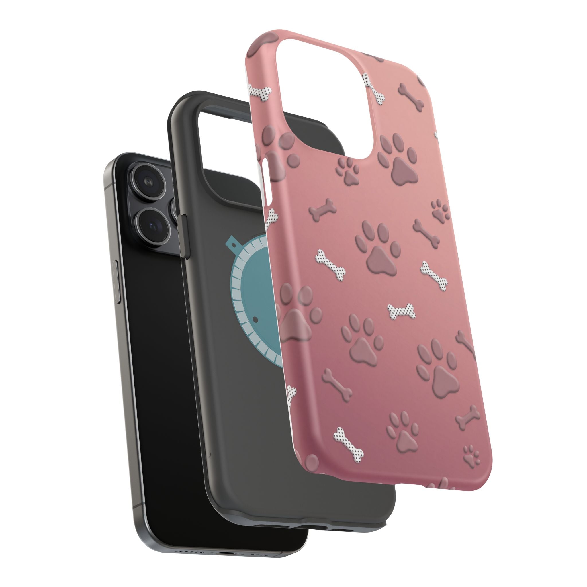 Paws & Bones Phone Case — Impact-Resistant Wireless Charging Cover