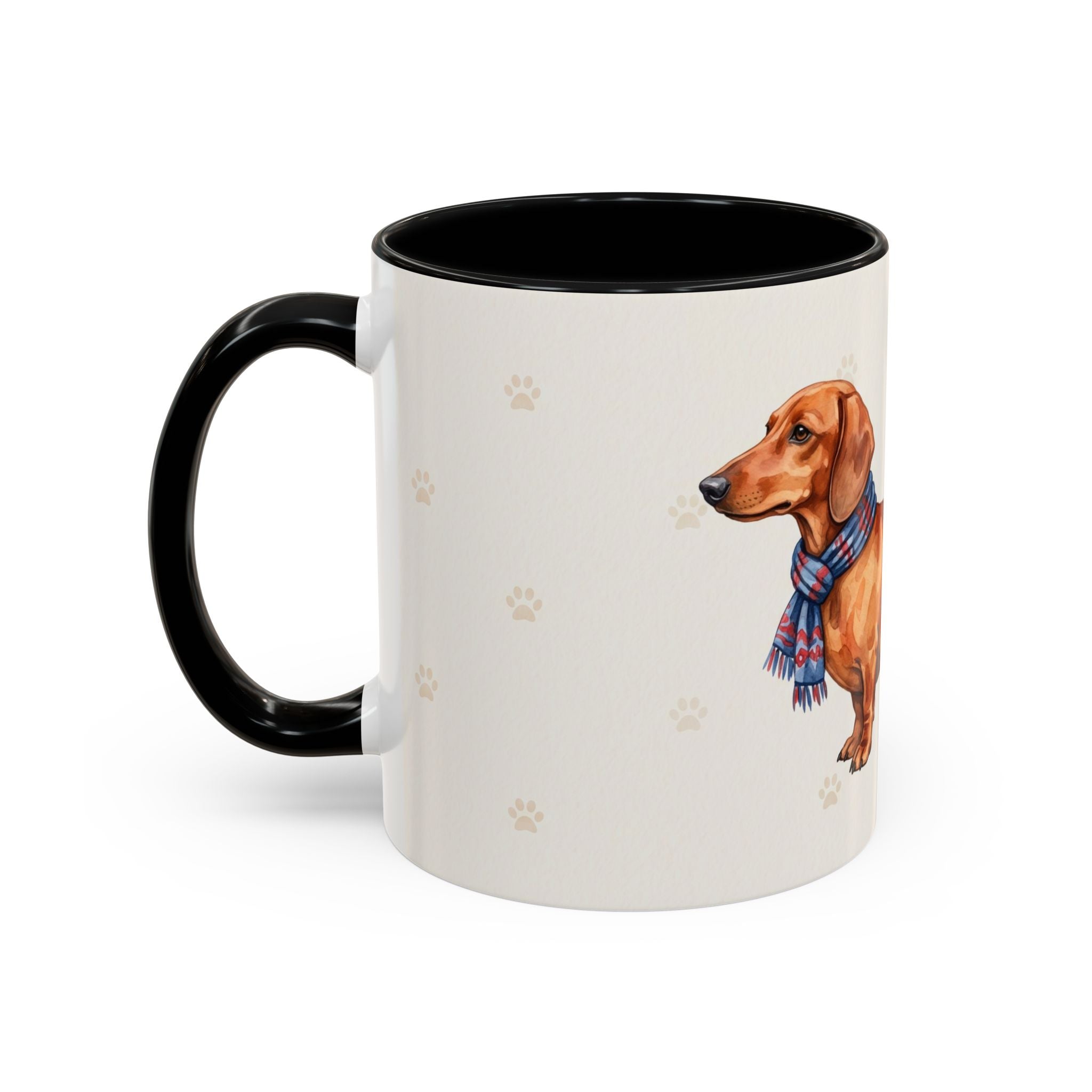 Dachshund Lover Mug – Wiener Dog with Scarf, Cute Watercolor Dachshund Gift Mug