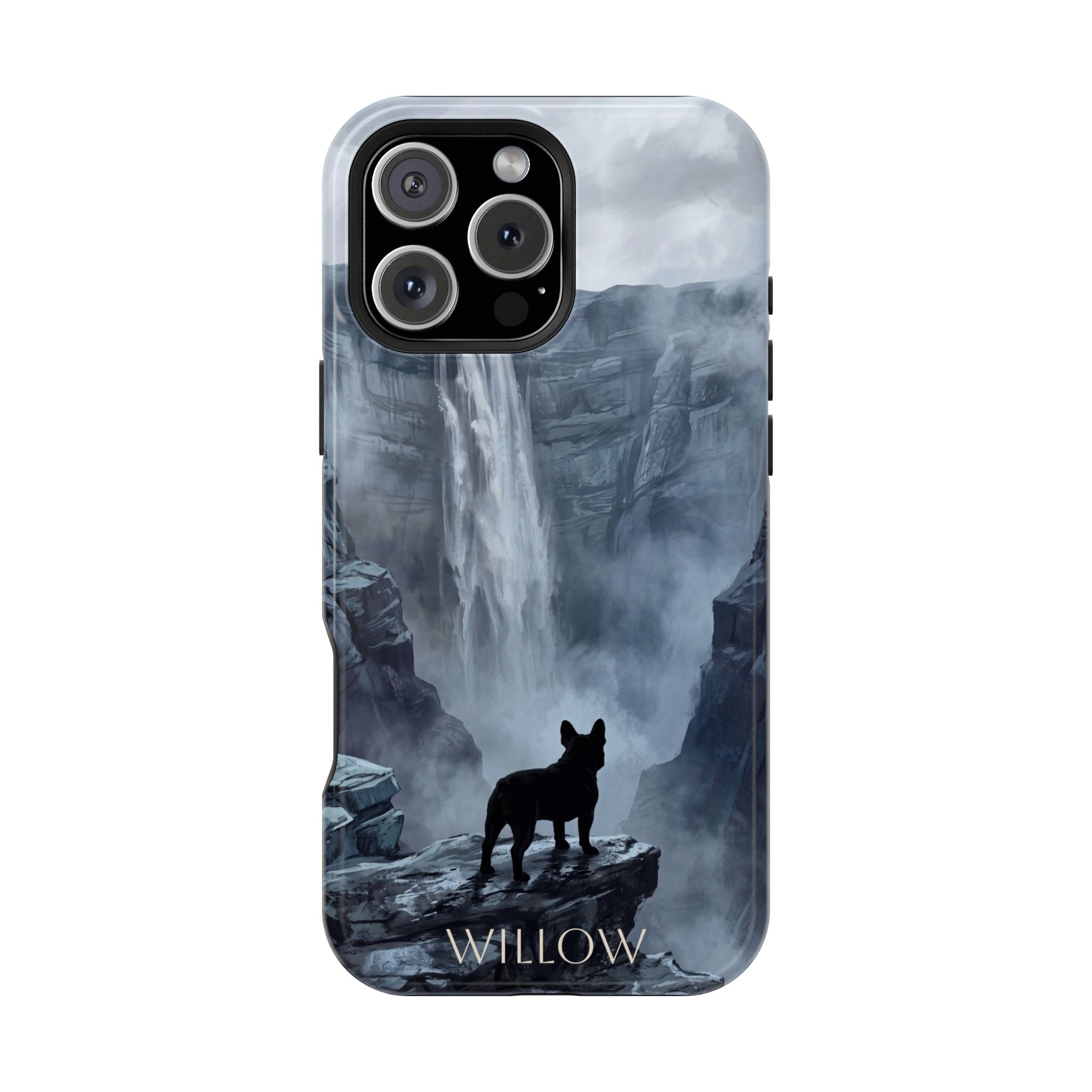 Personalized French Bulldog Misty Waterfall Phone Case — Wireless Charging Cover