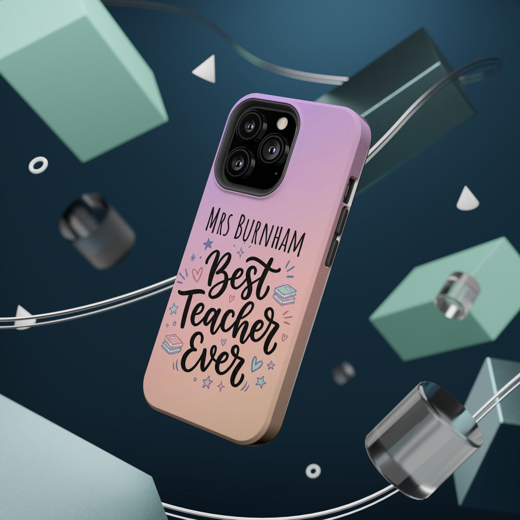 Best Teacher Ever Personalized Phone Case — Wireless Charging Cover