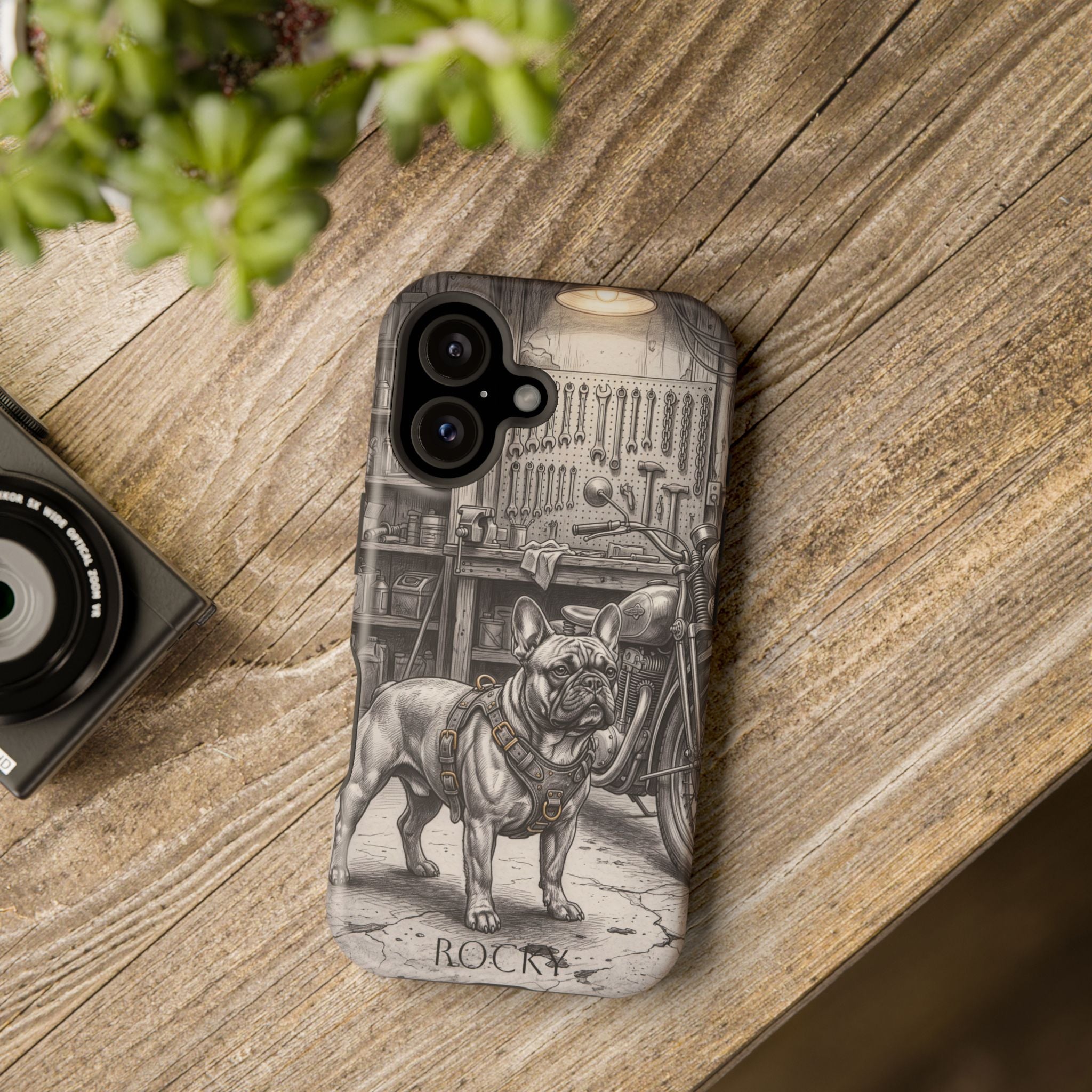 Personalized French Bulldog Vintage Street Phone Case — Wireless Charging Cover