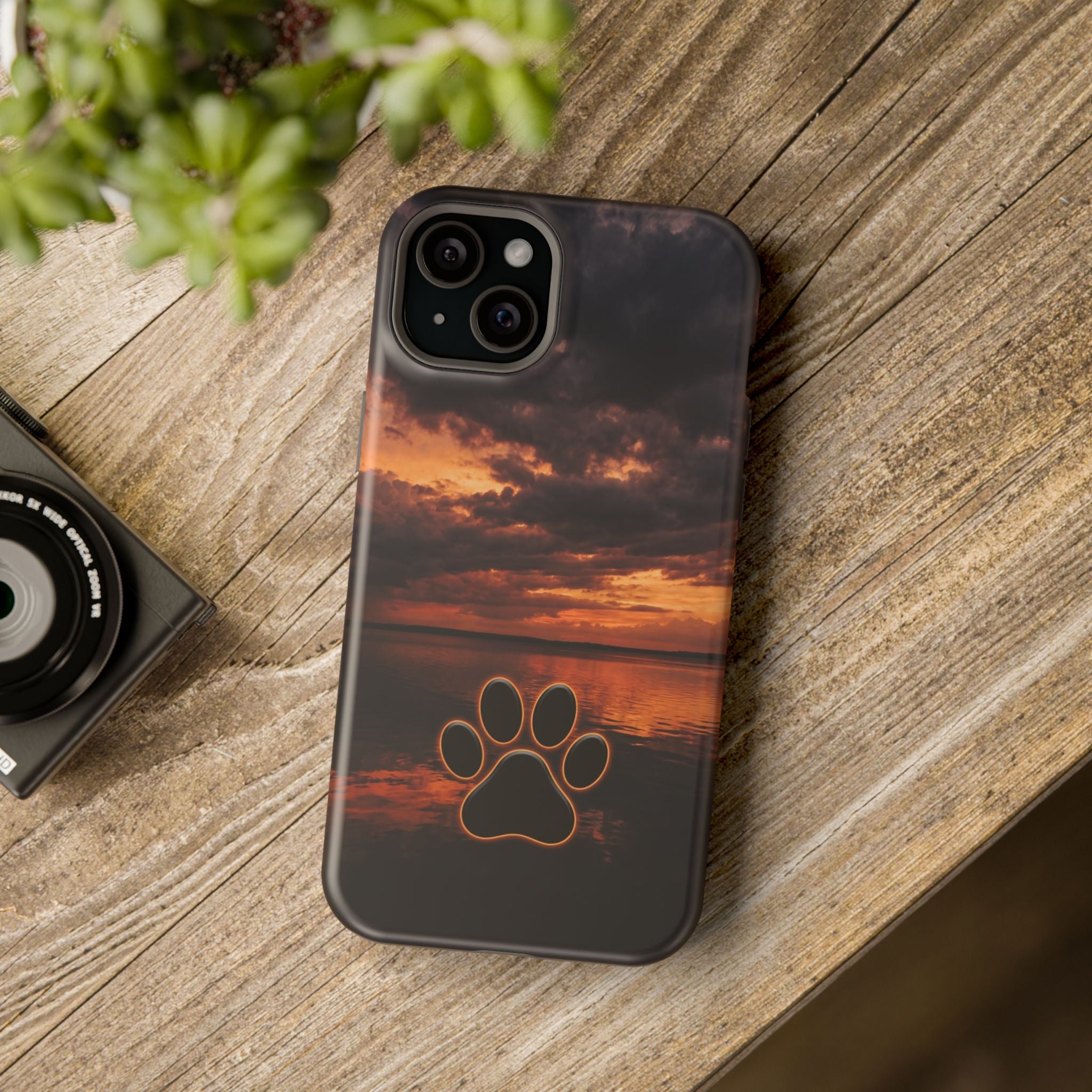 Paw Sunset Magnetic Impact-Resistant Phone Case for iPhone and Samsung Galaxy series