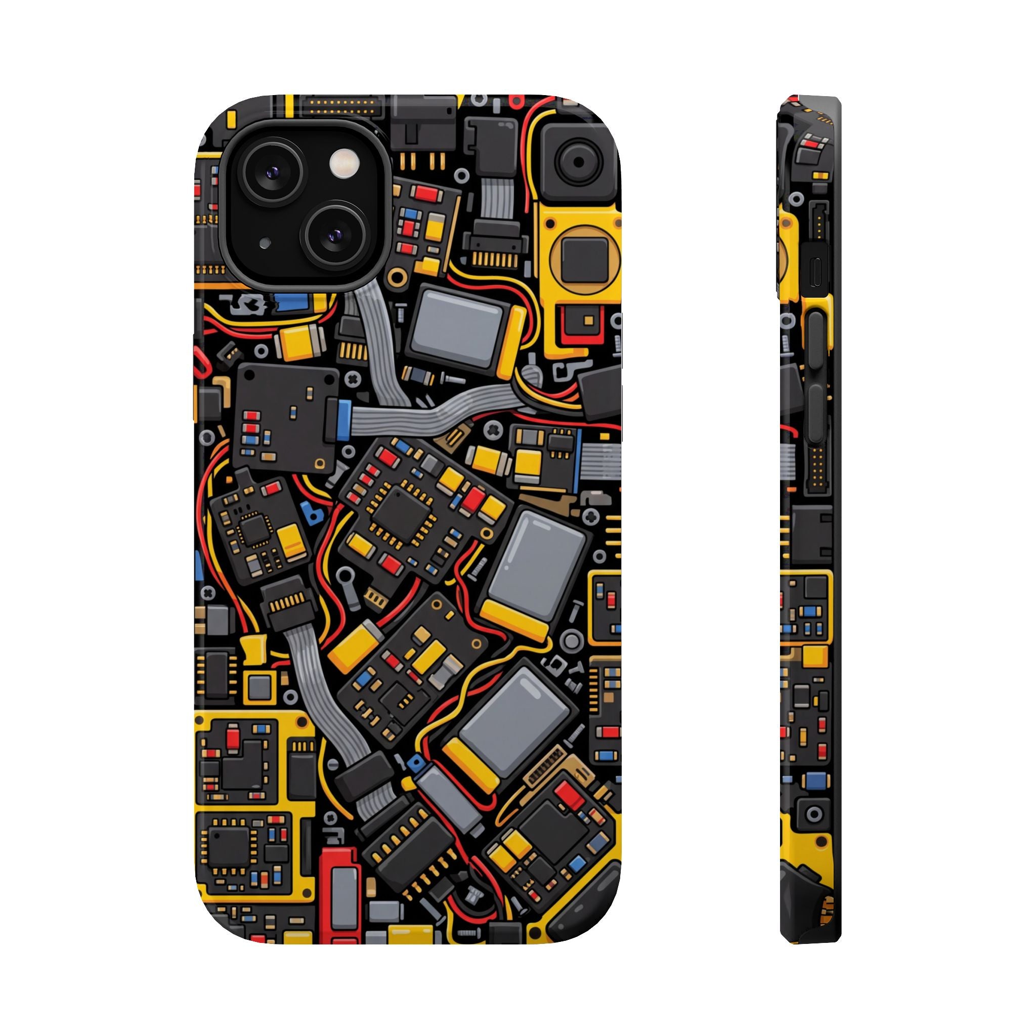 Voltage Board Phone Case — Yellow Circuit Wireless Charging Cover