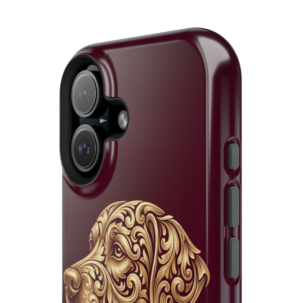 Personalized Gold Filigree Labrador Phone Case — Tough Magnetic Case with Wireless Charging