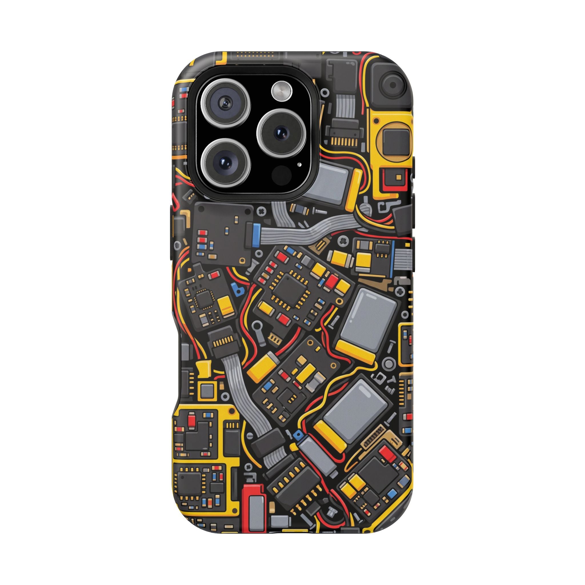 Voltage Board Phone Case — Yellow Circuit Wireless Charging Cover