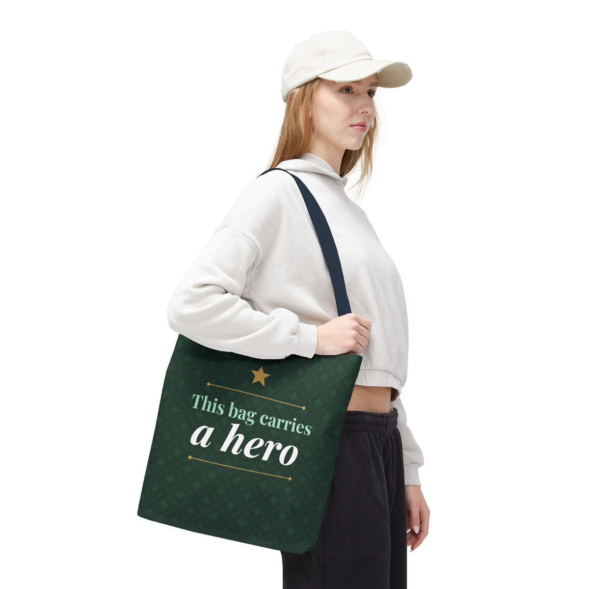 This Bag Carries a Hero Tote | Nurse Gift Tote Bag | Essential Worker Appreciation Gift | Premium Polyester Carry-All