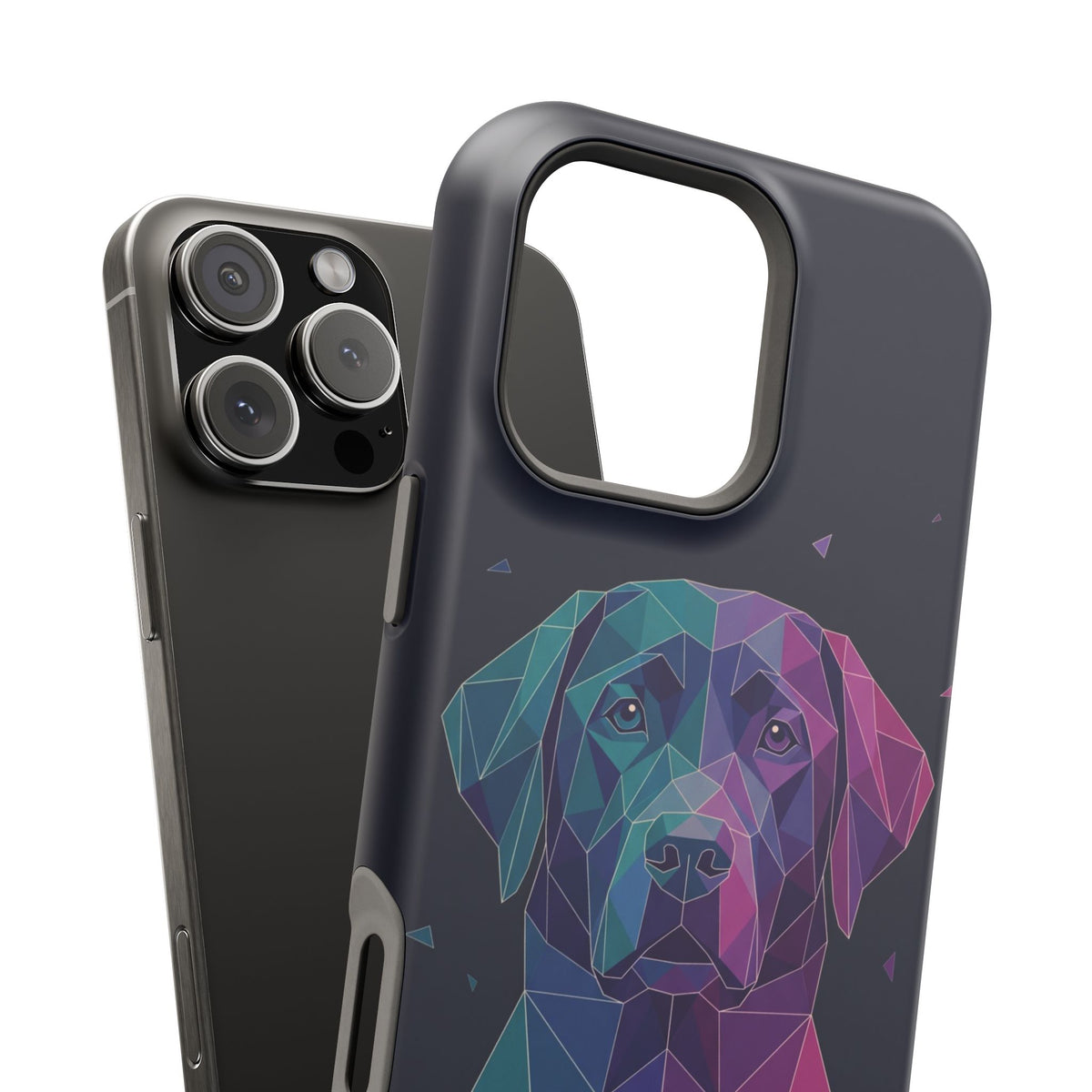 Geometric Labrador Phone Case — Tough Magnetic Case with Wireless Charging