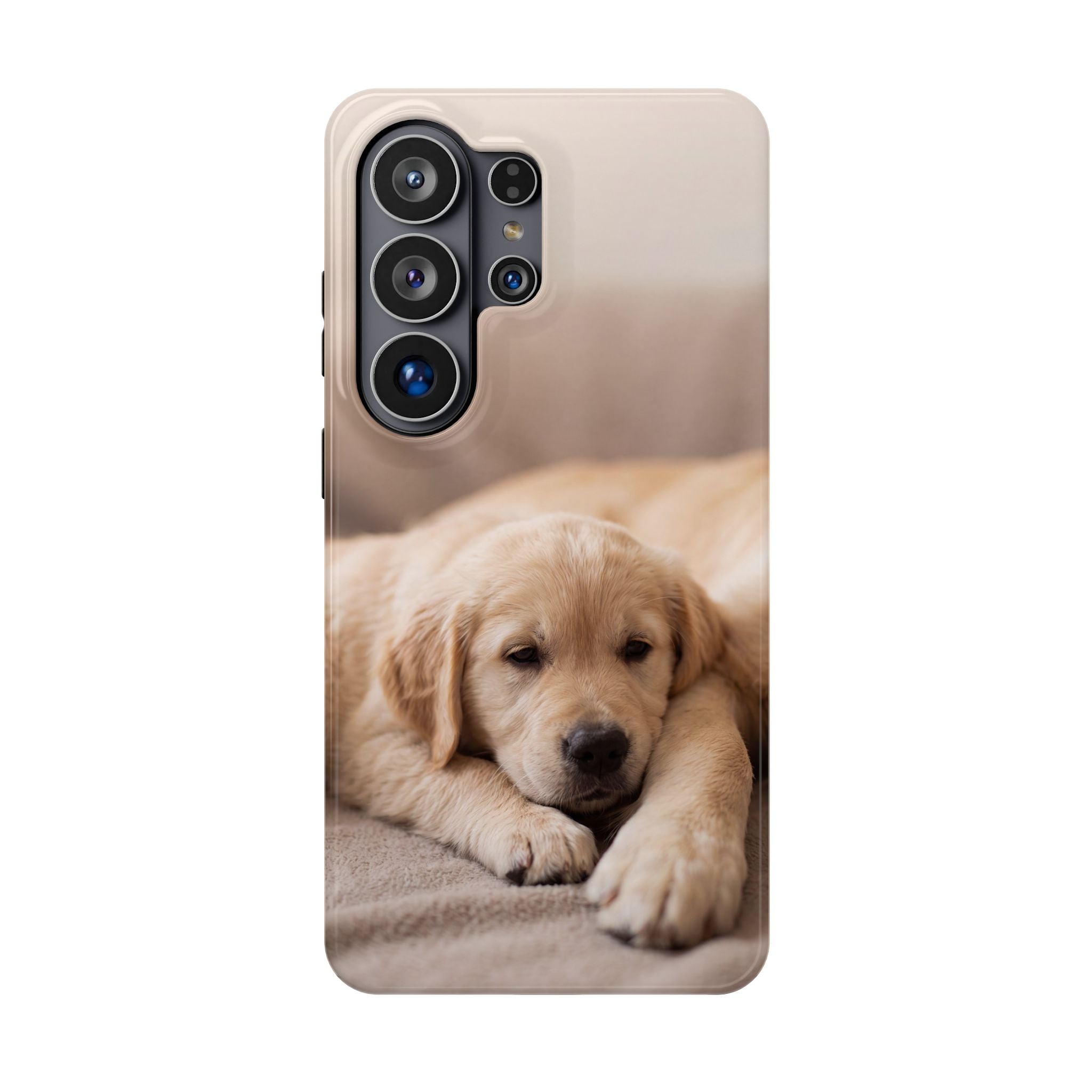 Golden Retriever Puppy Phone Case — Impact-Resistant Wireless Charging Cover