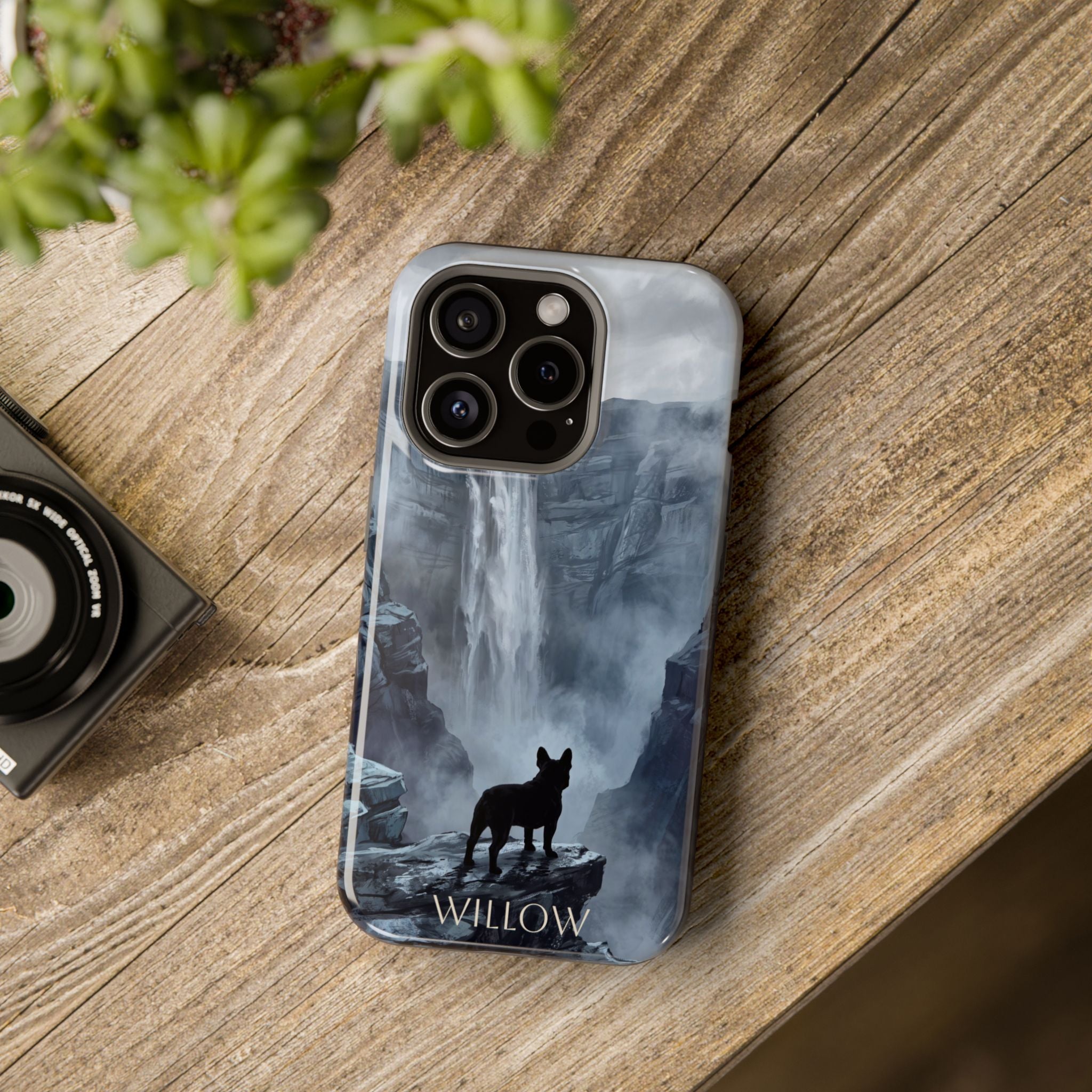 Personalized French Bulldog Misty Waterfall Phone Case — Wireless Charging Cover