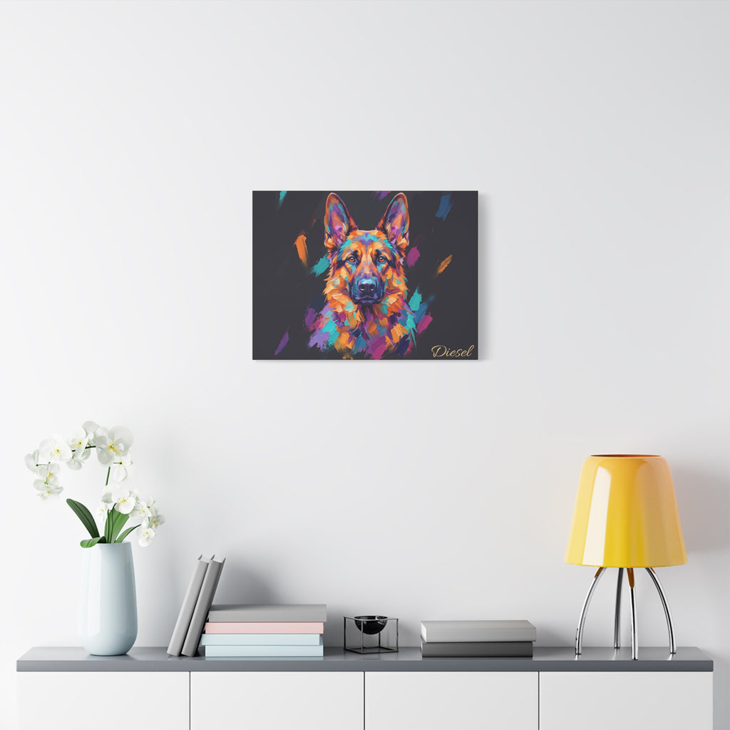 German Shepherd Personalized Canvas | Bold Brushstroke Wall Art
