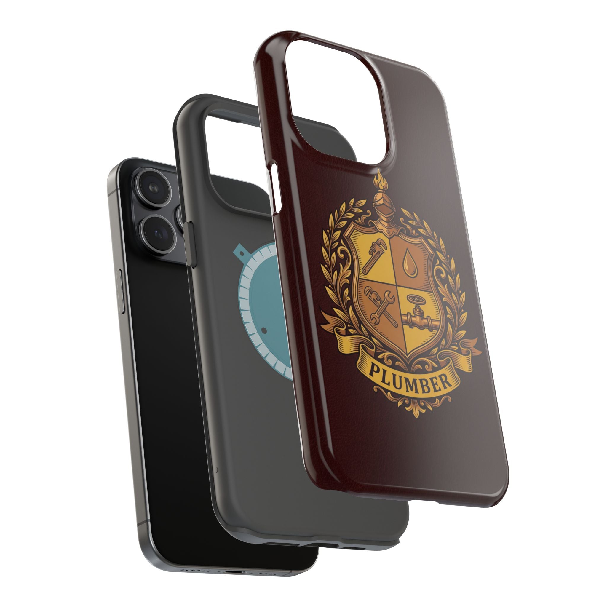 Plumber Crest Phone Case — Heraldic Shield Wireless Charging Cover