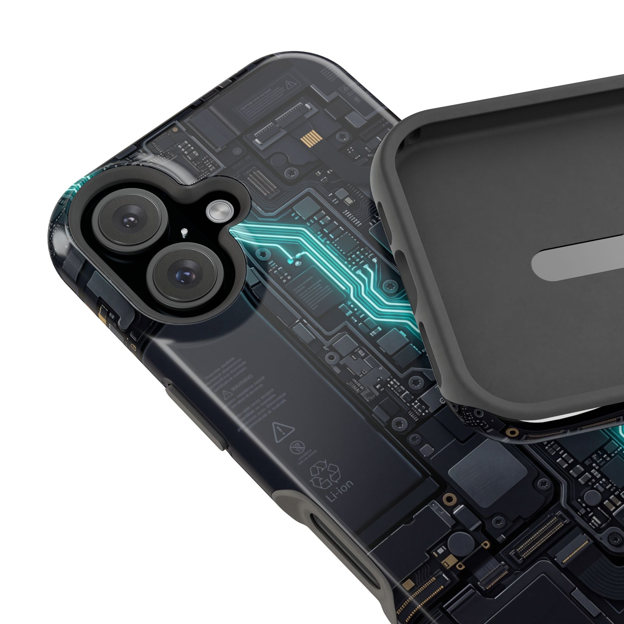 Cyan Bolt Electrician Phone Case — Electric Circuit Wireless Charging Cover