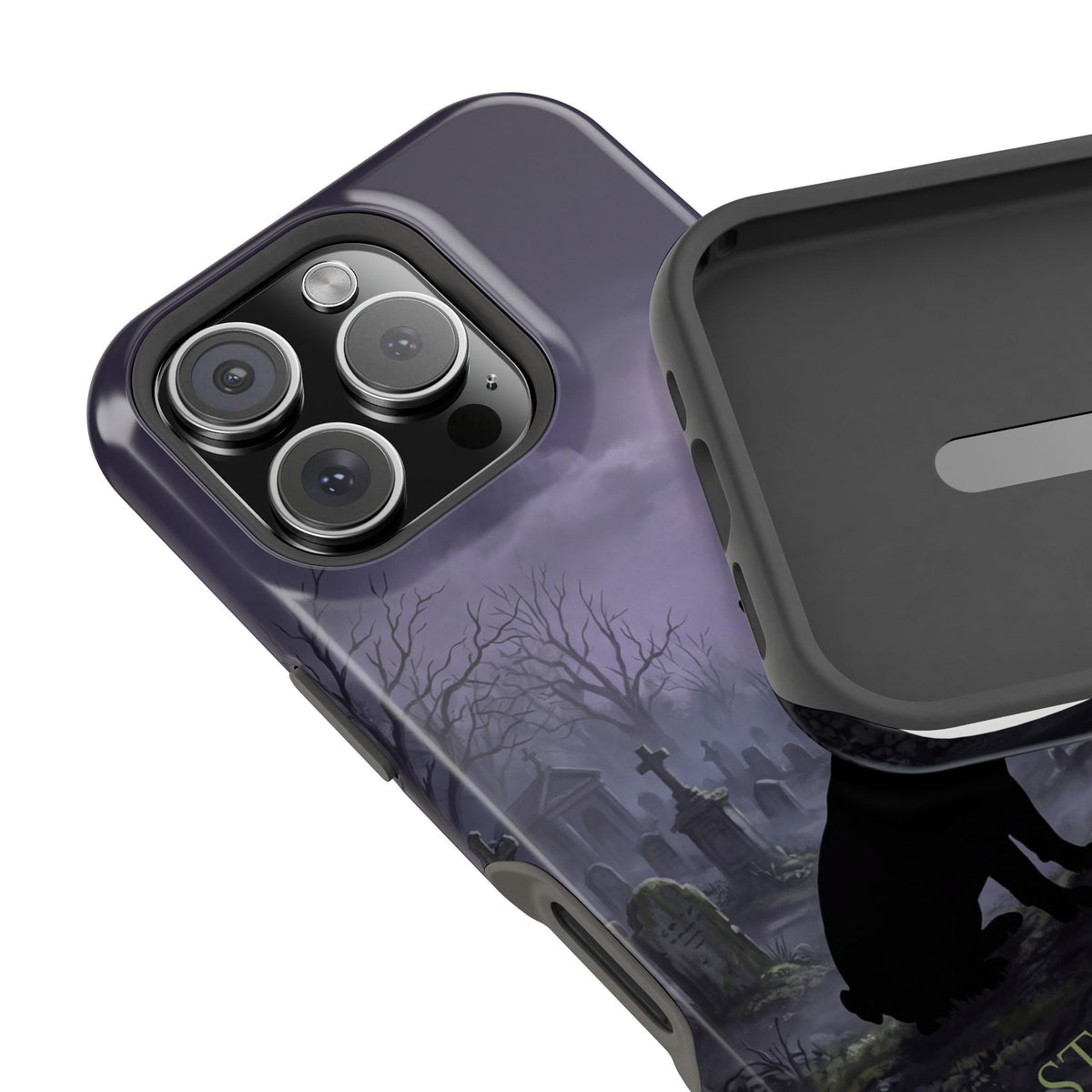 Personalized French Bulldog Moonlit Graveyard Phone Case — Wireless Charging Cover