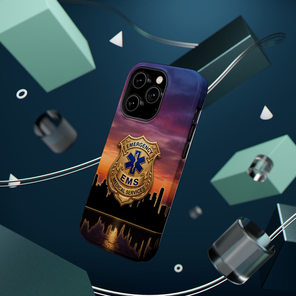 EMS Badge Sunset Skyline Phone Case — Magnetic Wireless Charging Cover