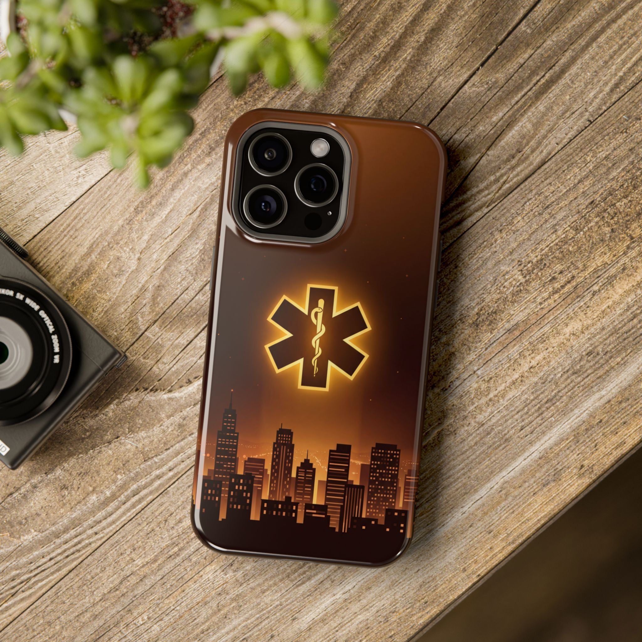 Paramedic/EMT Skyline Phone Case — Magnetic Wireless Charging Cover