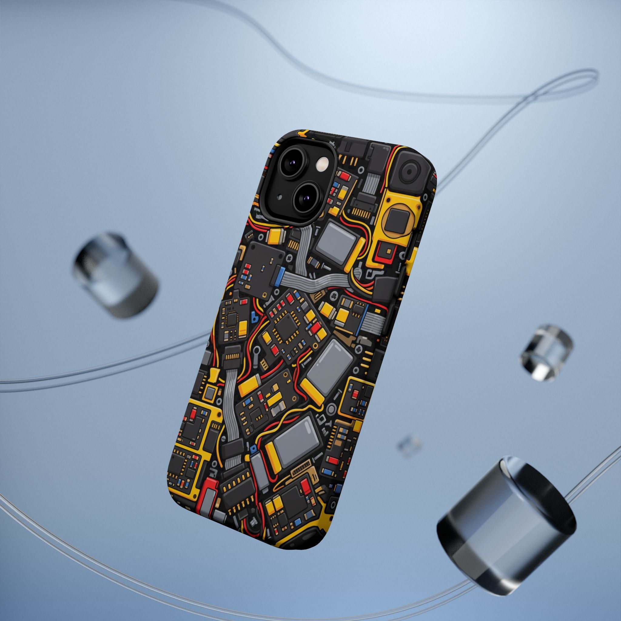 Voltage Board Phone Case — Yellow Circuit Wireless Charging Cover
