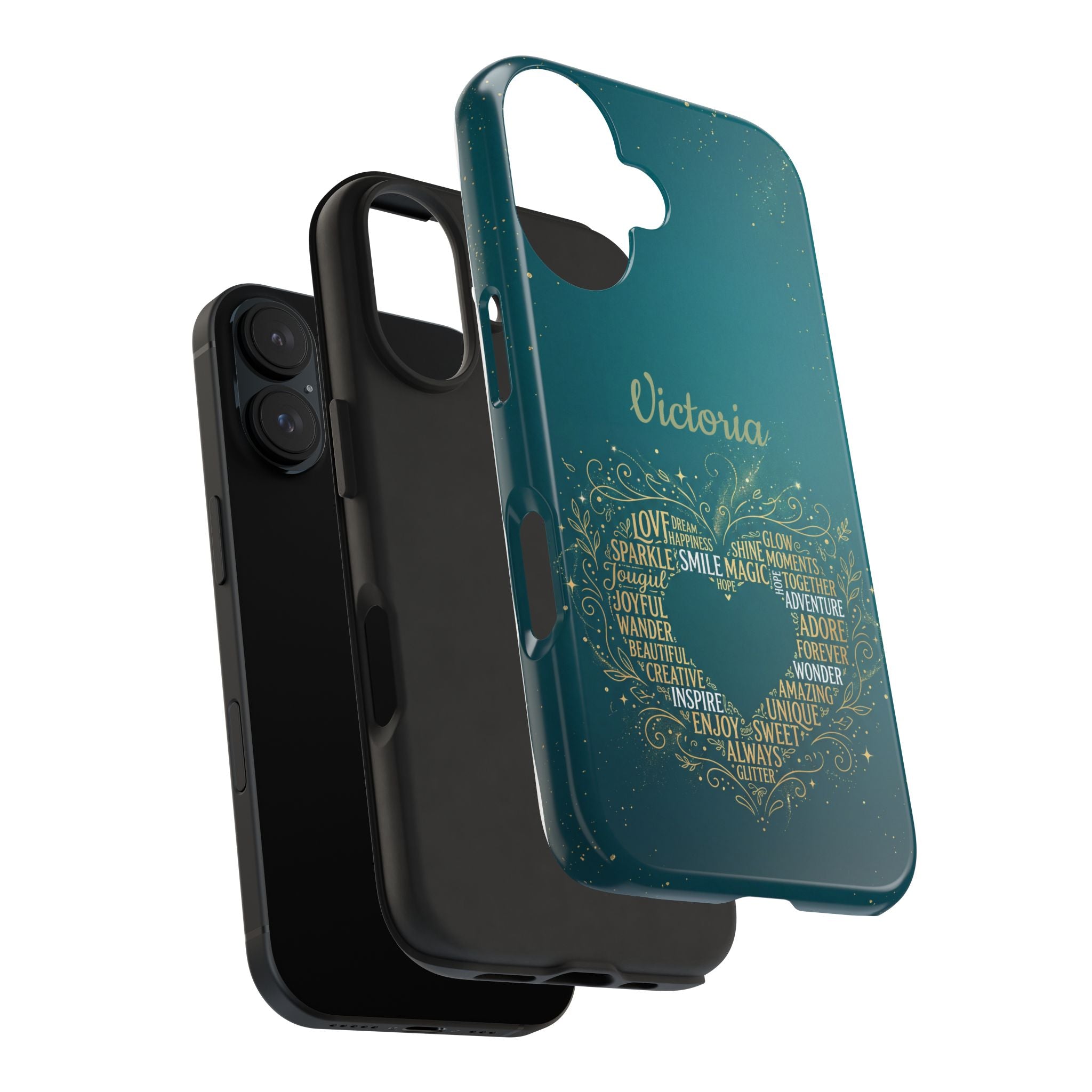 Personalized Teacher Phone Case — Custom Name Heart Word Art Design