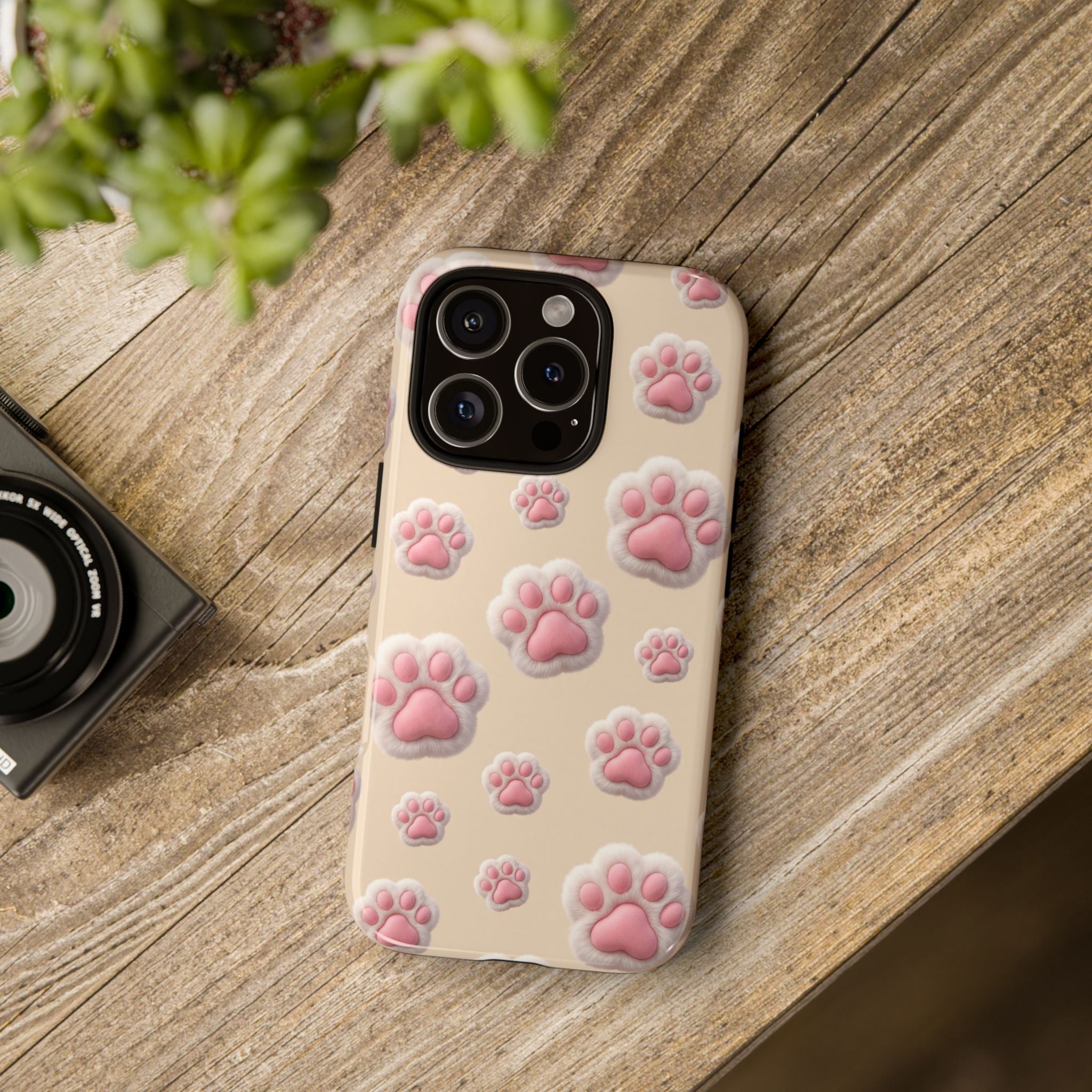 Golden Retriever Paw Print Phone Case | Cute Pink Paw Pattern for Dog Lovers | iPhone & Samsung