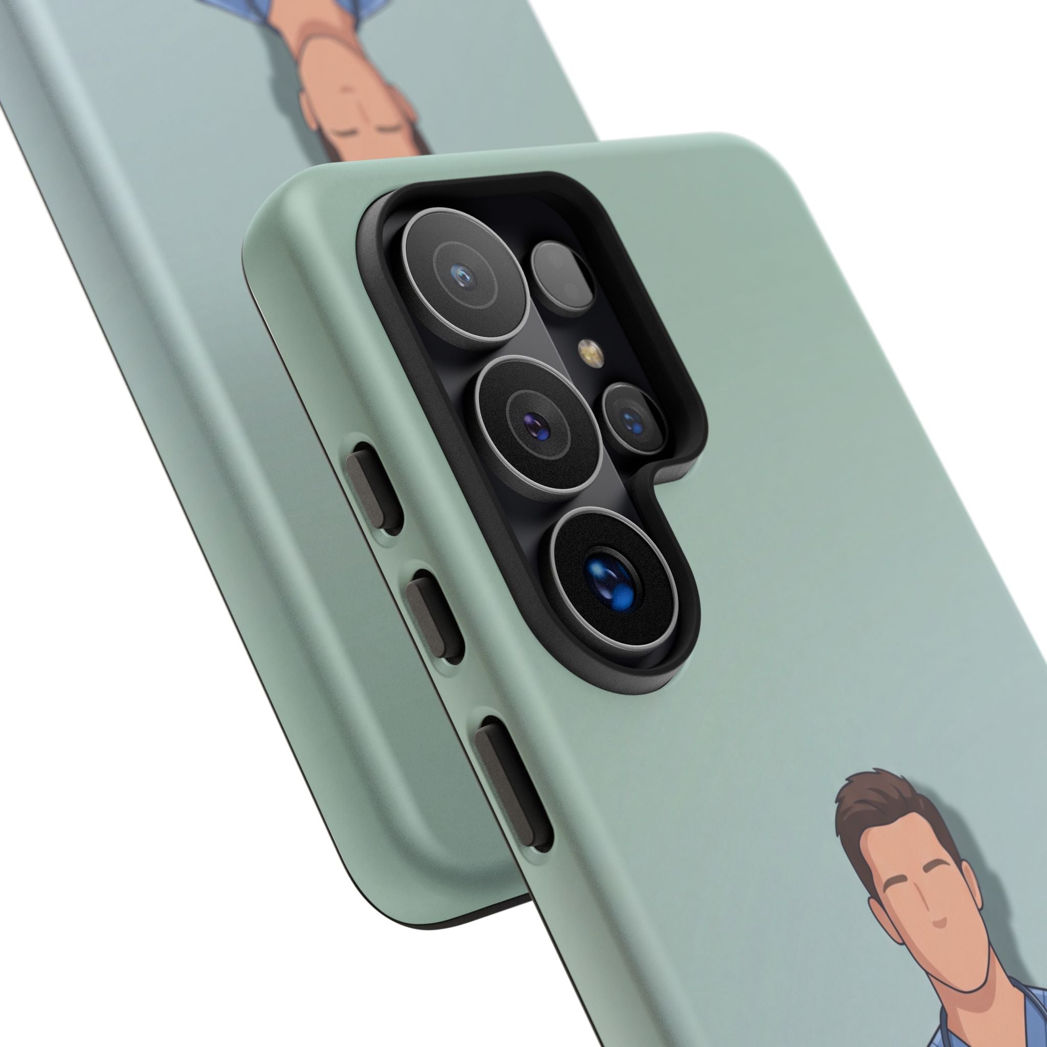 Male Nurse Phone Case | Confident Nurse in Blue Scrubs Illustration | iPhone & Samsung