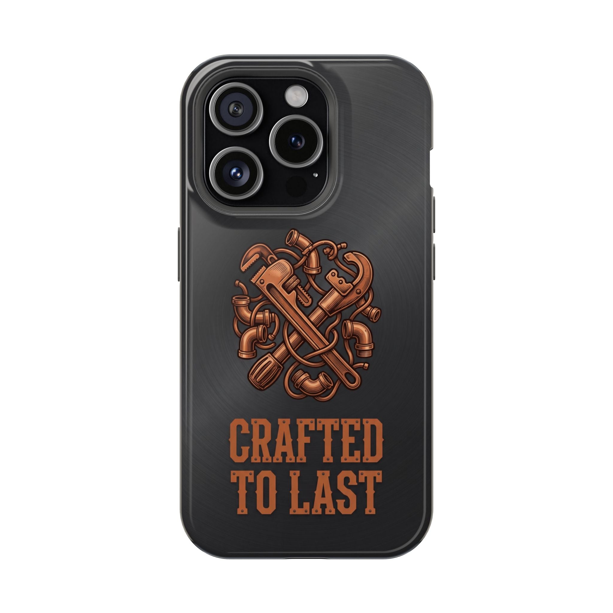 Crafted to Last Phone Case — Crossed Wrenches Wireless Charging Cover