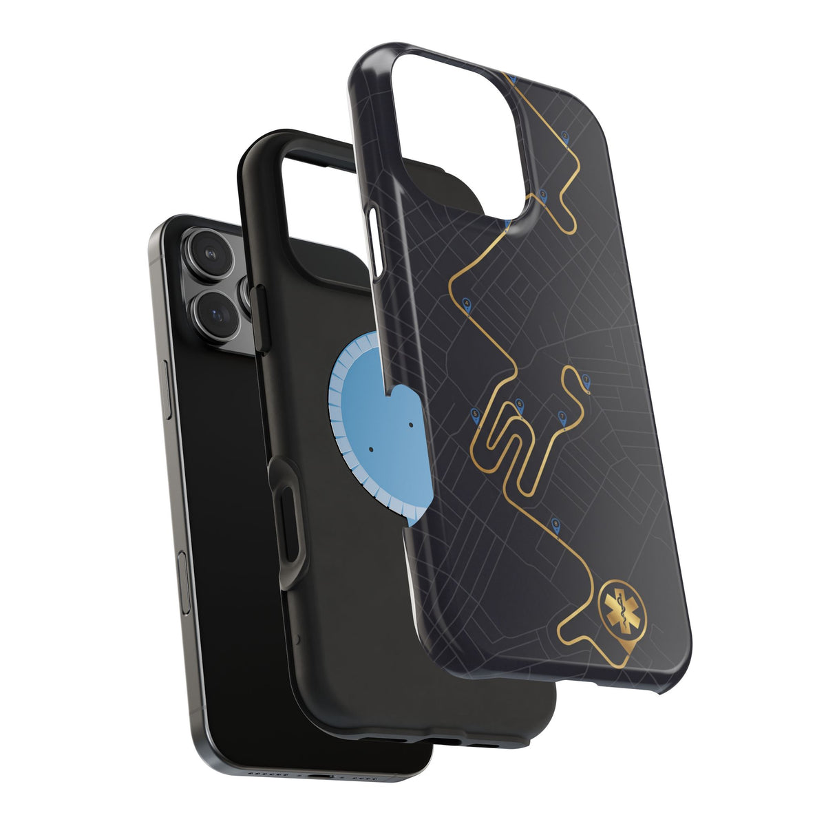 Paramedic/EMT Route Line Phone Case — Magnetic Wireless Charging Cover