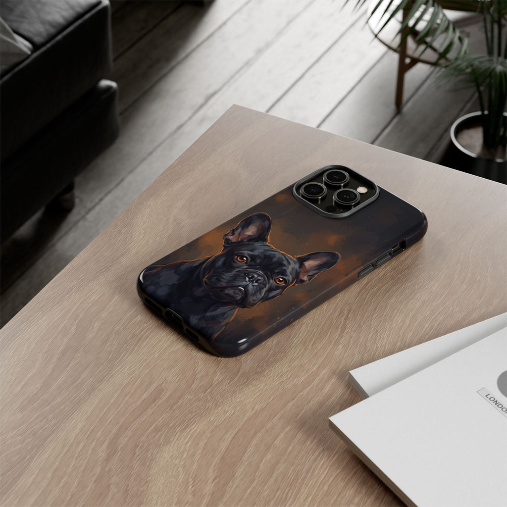 Moody French Bulldog Portrait Phone Case | Dramatic Studio Photography Style | iPhone & Samsung