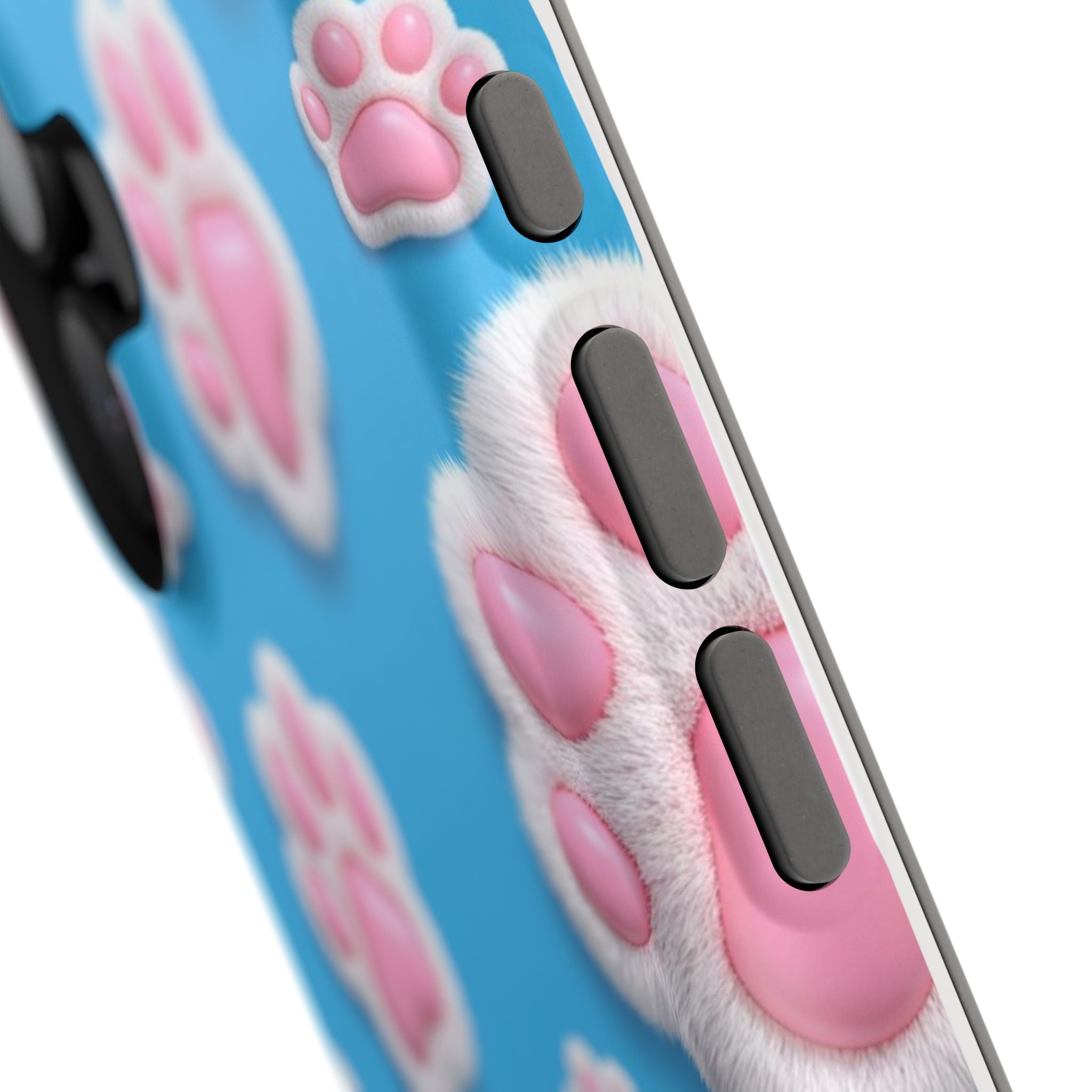 Fluffy Paw Print Phone Case | Cute 3D Pink Paw Pattern Case for Dog & Cat Lovers | iPhone & Samsung