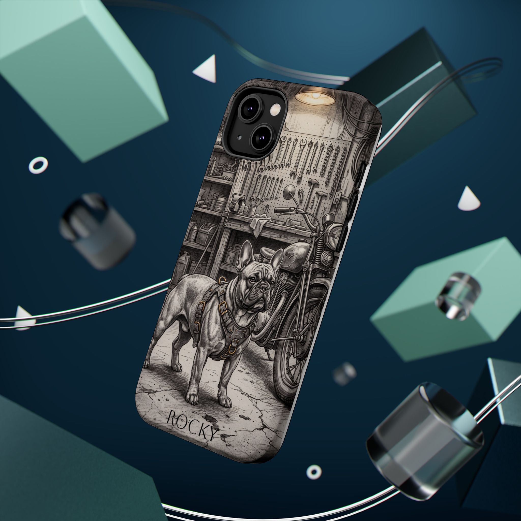 Personalized French Bulldog Vintage Street Phone Case — Wireless Charging Cover